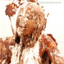 WSMProductions: Wendy-Jayne covered in chocolate then cream flans - WSM Update