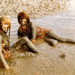 katew: Tina and Chrissie get their flapper-style dresses muddy