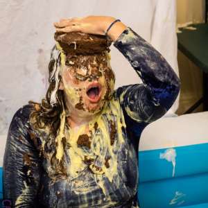 CandyCustard: Photoset: Maria cums twice in dress, tights, pies and pudding