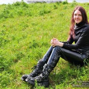 DungeonMasterOne: Mud!  Chastity goes mud-sliding in P.V.C. jeans!