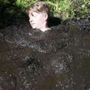 Stella: Stella finds 3 increasingly muddy spots in the woods.