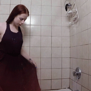 Leila: Dildo Fucking In The Shower in Long Gown