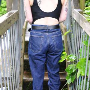 DungeonMasterOne: Alternative girl Kitty in the river in jeans, boots, and swimsuit!