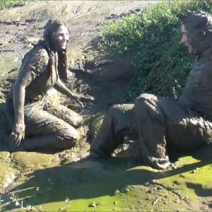DungeonMasterOne: Coed: A lovely young couple totally plaster each other with mud!