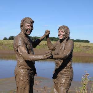 DungeonMasterOne: Coed: A lovely young couple totally plaster each other with mud!