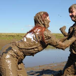 DungeonMasterOne: Coed: A lovely young couple totally plaster each other with mud!