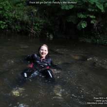 DungeonMasterOne: Felicity's wet workout in the river