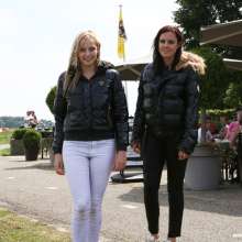 eileenvogel: Eileen and Leila swimming in Nickelson and Moncler jackets
