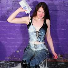 DungeonMasterOne: Quickie: Chastity in PVC drenched in milk!