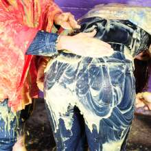 DungeonMasterOne: Morgana and Scarlet destroy each other with custard in rainwear and denim!