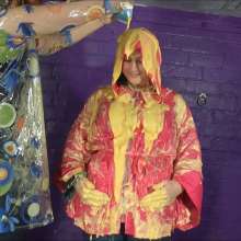 DungeonMasterOne: Morgana and Scarlet destroy each other with custard in rainwear and denim!