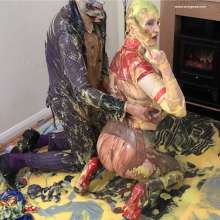 WSMProductions: Halloween messy fun with the Joker and Harley Quinn--wsm