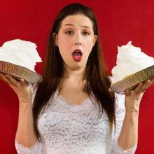 PieZone: Tara Tied Gets 20 Real Pies While Wearing Stockings, Garter Belt and Heels