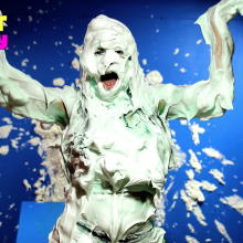 PieZone: Andreana Gets The Splat Factory Treatment (The Mini Pie Slide!)