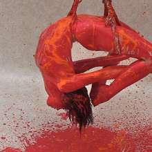FOXY: Lola suspended and paint covered