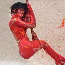 FOXY: Lola suspended and paint covered