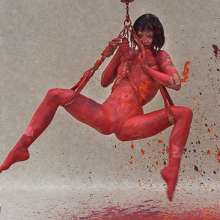 FOXY: Lola suspended and paint covered