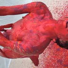 FOXY: Lola suspended and paint covered