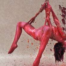 FOXY: Lola suspended and paint covered