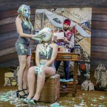 walking the plank: Beautiful girls getting pied and slimed girl 09--Tati vs Gabi (the Redhead)