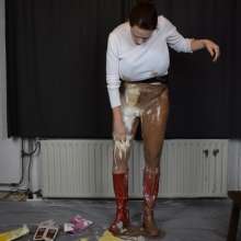 MessyCleo: Cleo ruins a nice pair of boots and fills her tights with custard.