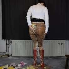 MessyCleo: Cleo ruins a nice pair of boots and fills her tights with custard.
