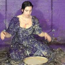 DungeonMasterOne: Download: Veronica gets creamy and custardy in a beautiful blue gown