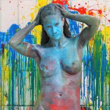 FOXY: sensual zentai and paint