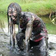 WSMProductions: Jade in final mud-larking in the black silty peaty oily mud--wsm