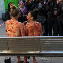 wtfdownloads: UK News: Naked women rubbing strawberry jam on each other in public