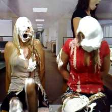 RevSlymsford: Louise the cleaner's Messy Revenge on Tied-up Jessie + Cherry