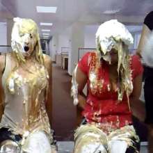 RevSlymsford: Louise the cleaner's Messy Revenge on Tied-up Jessie + Cherry