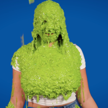 PieZone: Lila Is Green Slimed in Tight White T-Shirt and Jeans!