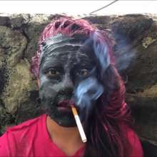 RevSlymsford: Tiswas Girl Smoking and Mess 2: Black Frosting + Flour