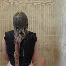 Big_Tits_Gunge: Lauren's Nasty Long Hair Egg Shampoo