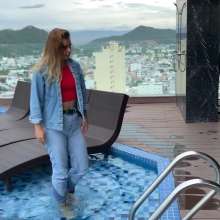 Wet_look_elena: Lena in the Pool in Denim