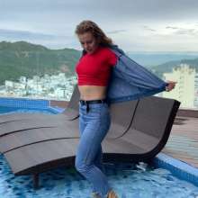 Wet_look_elena: Lena in the Pool in Denim