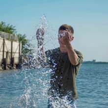 Wet Live Team: Ruslan Loves to Splash in the Water Dressed!  Full