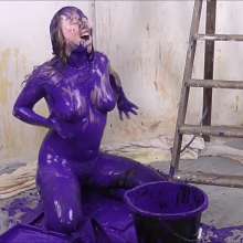 RevSlymsford: Satine's Paint Fun Pt 2:  Lingerie and Nude Paint Fun