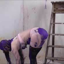 RevSlymsford: Satine's Paint Fun Pt 2:  Lingerie and Nude Paint Fun