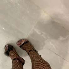 Wet_look_elena: Thin White Dress and Fishnet Tights in the Shower