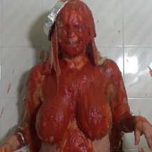 Big_Tits_Gunge: Vicky Totally Splattered In The New 'House of Slop' Pies