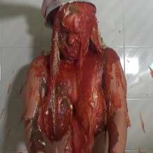 Big_Tits_Gunge: Vicky Totally Splattered In The New 'House of Slop' Pies