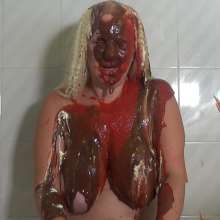 Big_Tits_Gunge: Vicky Totally Splattered In The New 'House of Slop' Pies