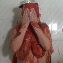 Big_Tits_Gunge: Vicky Totally Splattered In The New 'House of Slop' Pies