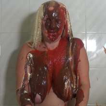 Big_Tits_Gunge: Vicky Totally Splattered In The New 'House of Slop' Pies