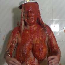 Big_Tits_Gunge: Vicky Totally Splattered In The New 'House of Slop' Pies
