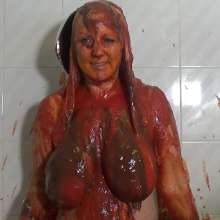Big_Tits_Gunge: Vicky Totally Splattered In The New 'House of Slop' Pies