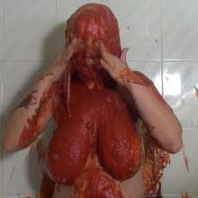 Big_Tits_Gunge: Vicky Totally Splattered In The New 'House of Slop' Pies