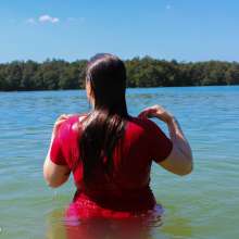 Wamtastic Jessica: Wet Red Jumpsuit